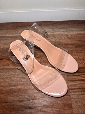 Dream Pairs Clear Strap nude/ light tan pageant Sandals Women’s 9.5